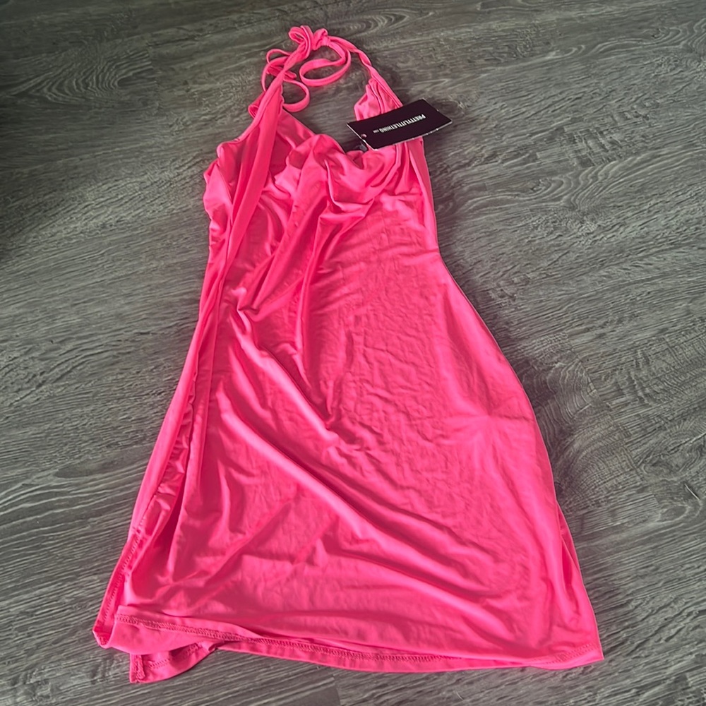 Hot pink halter dress